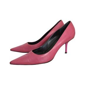Gucci Womens Hot Pink Leather Pointed Toe Stiletto Pumps Heels Size 8.5B Italy